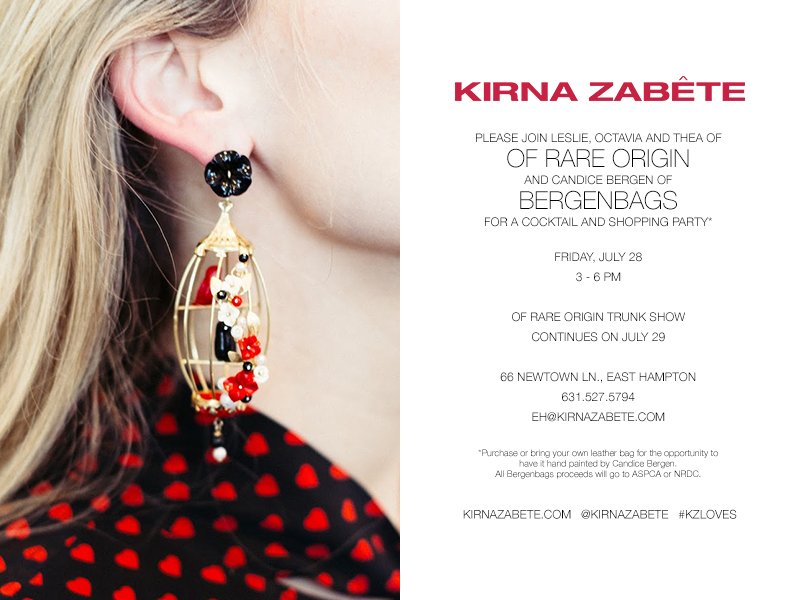 KirnaZabete's tweet photo. Join us tomorrow and Saturday for shopping and cocktails with Of Rare Origin and Candice Bergen. Hope to see you there! #KZLoves https://t.co/RKkSWzWEge