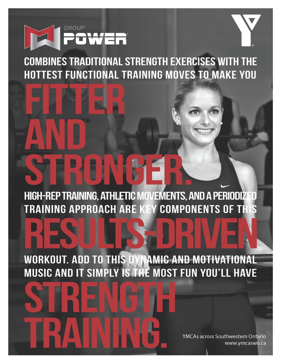 Check out the newest version of Group Power now offered at our Chatham-Kent YMCA. #Centergy #ChathamKentY