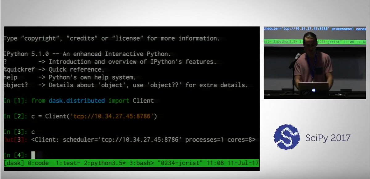 anacondainc's tweet photo. WATCH: Parallelizing Scientific #Python with #Dask with @jiminy_crist at #SciPy2017: https://t.co/vERSvKVVt1 #SciPy @SciPyConf https://t.co/F8yB8LJ9Xv