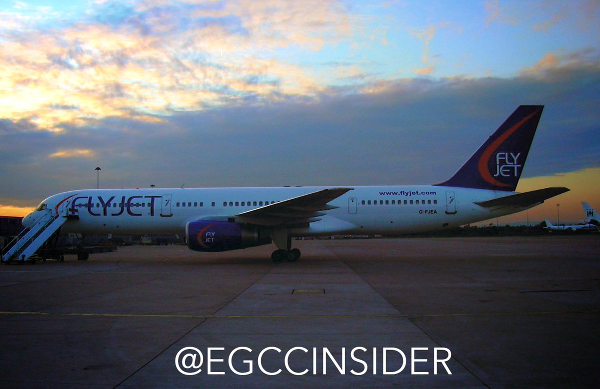 EGCCInsider's tweet photo. An old photo for #TBT The #Flyjet 757 from many years ago at @manairport https://t.co/DbdmGb3Es7