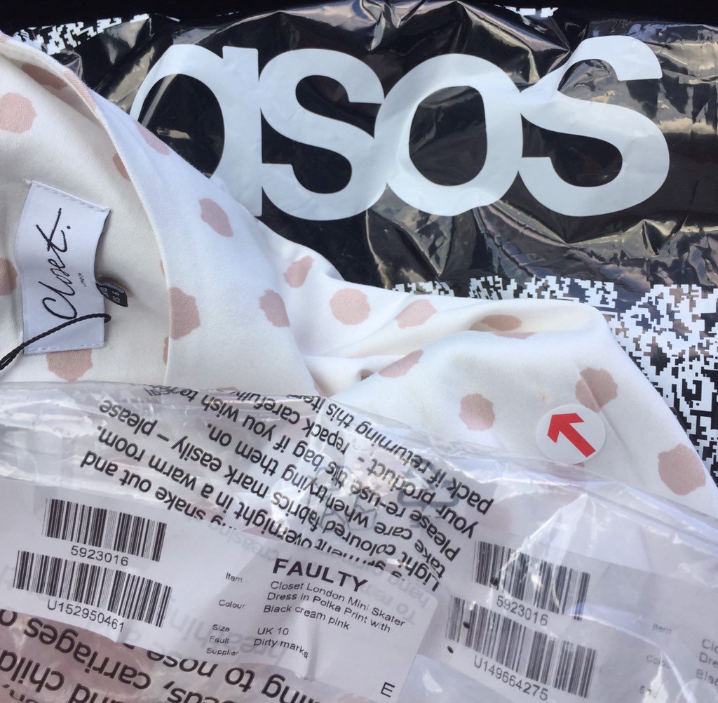 kiralauber's tweet photo. @ASOS Did u rly just send faulty @Closet_London dress &amp; stickers to point out faults!?! @ASOS_HeretoHelp #wtfisthis https://t.co/GPARmAfpNp