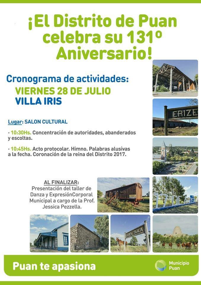 turismo_PUAN's tweet photo. Vamos a estar de festejo! Venís a celebrarlo con nosotros? https://t.co/QJAKpNHGex