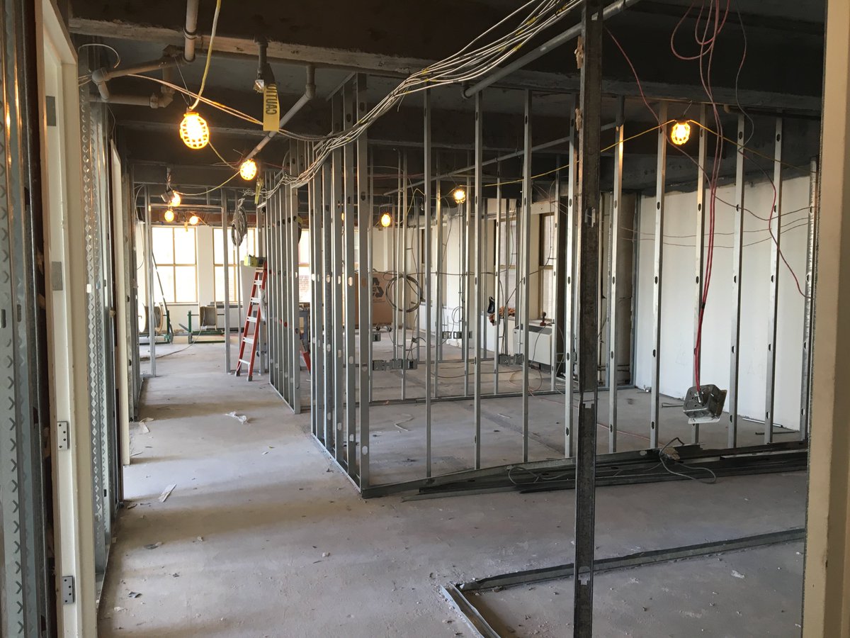 FirstBaseRE's tweet photo. #ThrowbackThursday to the construction process from last year at @BenjaminsDesk #BDX1608 at 1608 Walnut Street. #entrepreneurs #startup https://t.co/TfQ4rI464u