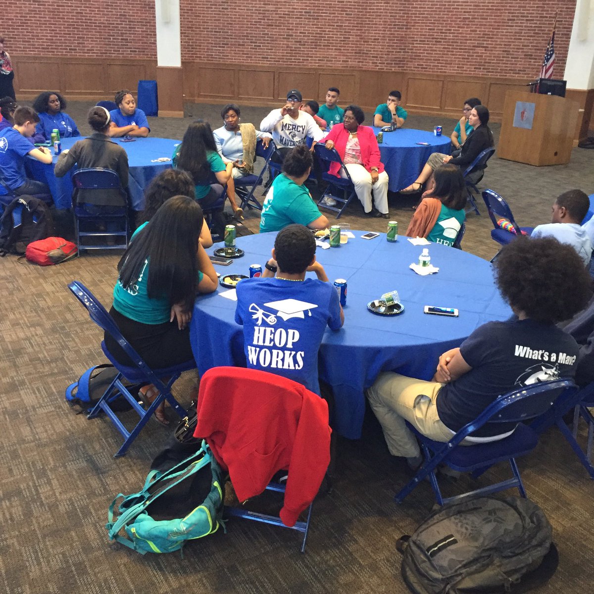 CICU's tweet photo. @AndreaSCousins sharing stories and inspiration with @mercycollege. #HEOPworks students. #highered #LimitlessLearningNY https://t.co/7h9CF8Bc0I