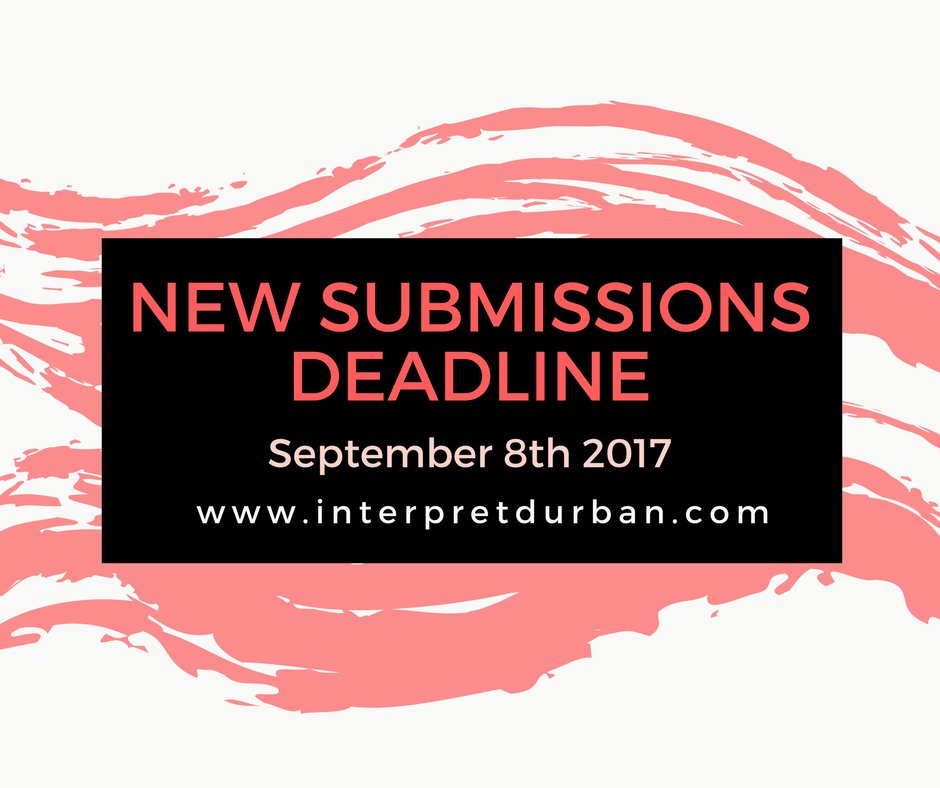 We have extended our call for artist. New deadline: September 8th, 2017. 
All briefs can be found at interpretdurban.com #ID8 #Durban