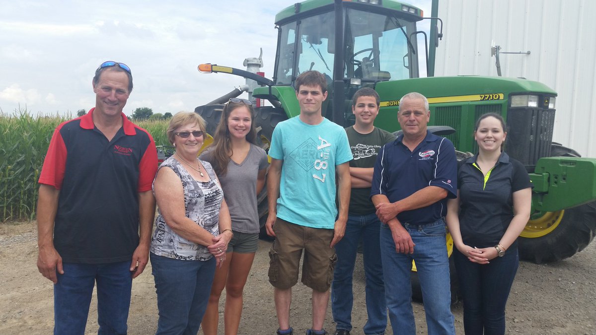 svandehogen's tweet photo. @JohnNooyen1 and 3 generations of Nooyen Farms hosted a stop with AGRIS for a #4Rtour group in Chatham Kent today. https://t.co/keB52R2t4U