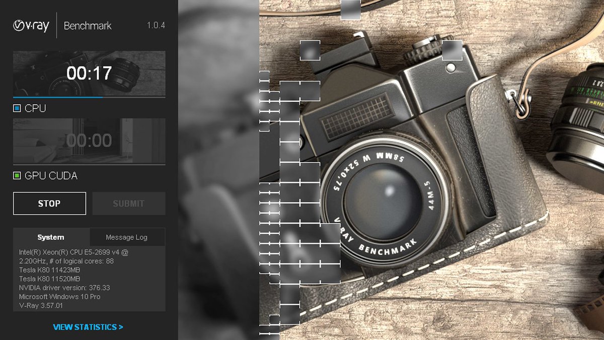 ChaosGroup's tweet photo. How fast is your hardware? Introducing the new #VRay #Benchmark app. Download it for free today: https://t.co/RXdq2LevRu https://t.co/V9pCZlW9nl