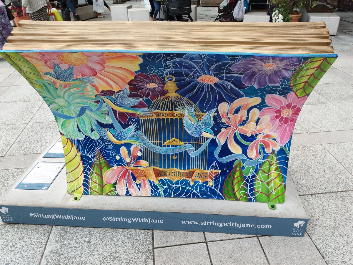 Another beautiful @SittingWithJane bench in Basingstoke. #JaneAusten200