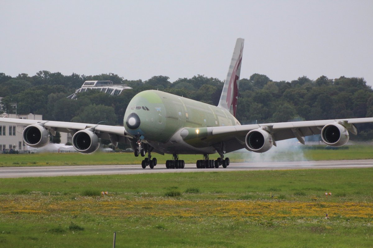 Tobias_Gudat's tweet photo. #A380 #Qatar #A7API first flight today transgerflight TLS-XFW https://t.co/M7yUcieqxY