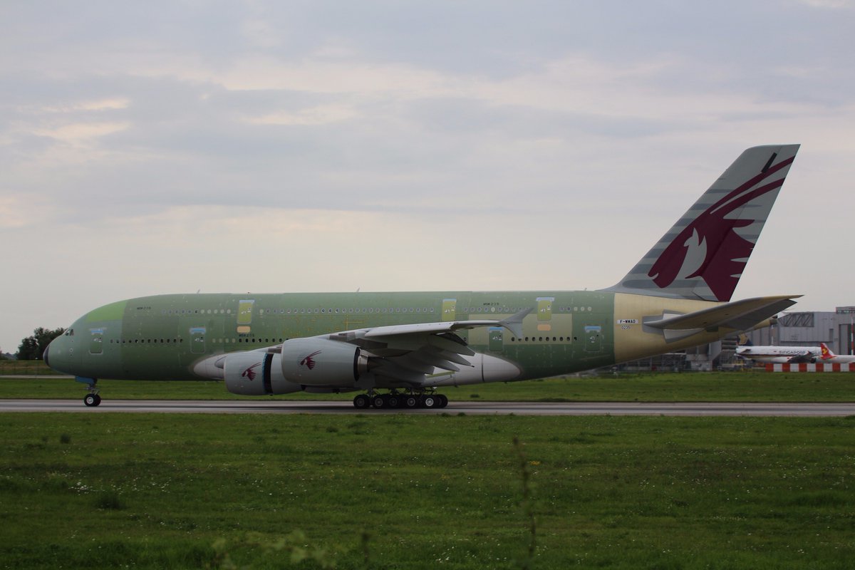 Tobias_Gudat's tweet photo. #A380 #Qatar #A7API first flight today transgerflight TLS-XFW https://t.co/M7yUcieqxY
