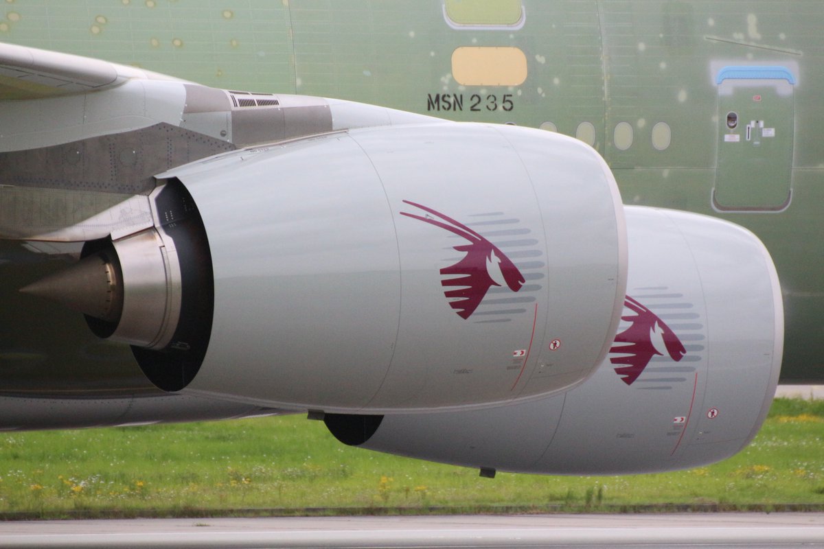 Tobias_Gudat's tweet photo. #A380 #Qatar #A7API first flight today transgerflight TLS-XFW https://t.co/M7yUcieqxY