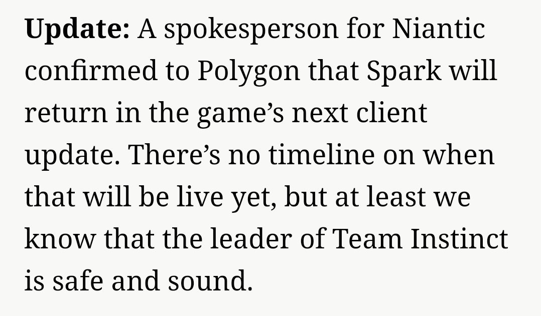 <a href="/Polygon/">Polygon</a> #PokemonGO - Update on Spark! →polygon.com/2017/7/25/1602…