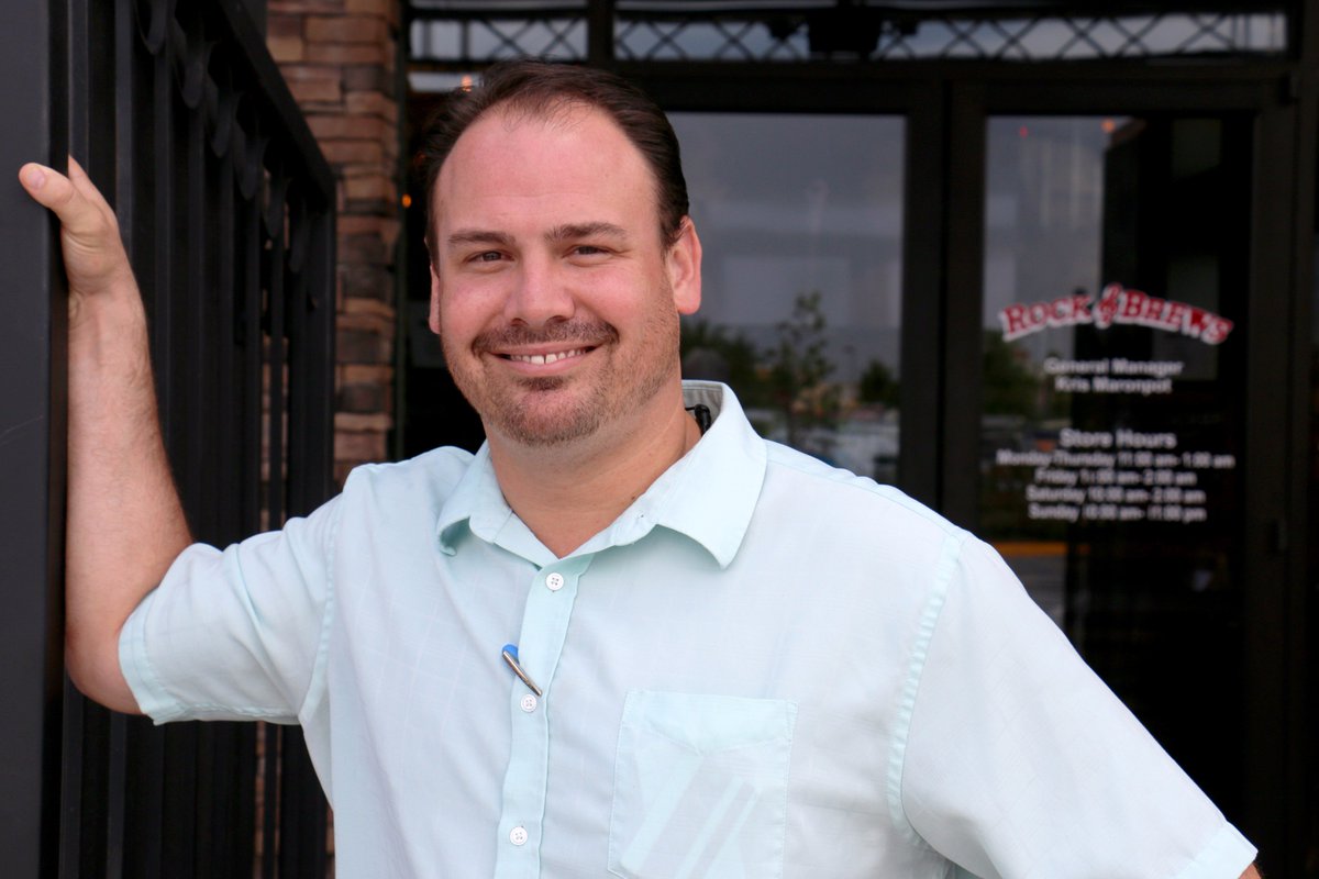 <a href="/UCFALUMNI/">UCF Alumni</a> Kris Maronpot wanted to be a counselor, but instead he took his psychology skills to <a href="/RockAndBrews/">Rock & Brews</a>! bit.ly/2vMELa1