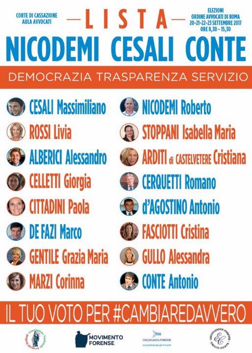 Cominciamo da qui.
Dopo quasi 5 anni non si può non cambiare.
Dialettica, democrazia.
<a href="/AvvAntonioConte/">Avv. Antonio Conte</a> <a href="/69cristina/">Cristina Fasciotti</a> <a href="/marcodefazi/">marco de fazi</a> <a href="/liviarossi1/">livia rossi</a>