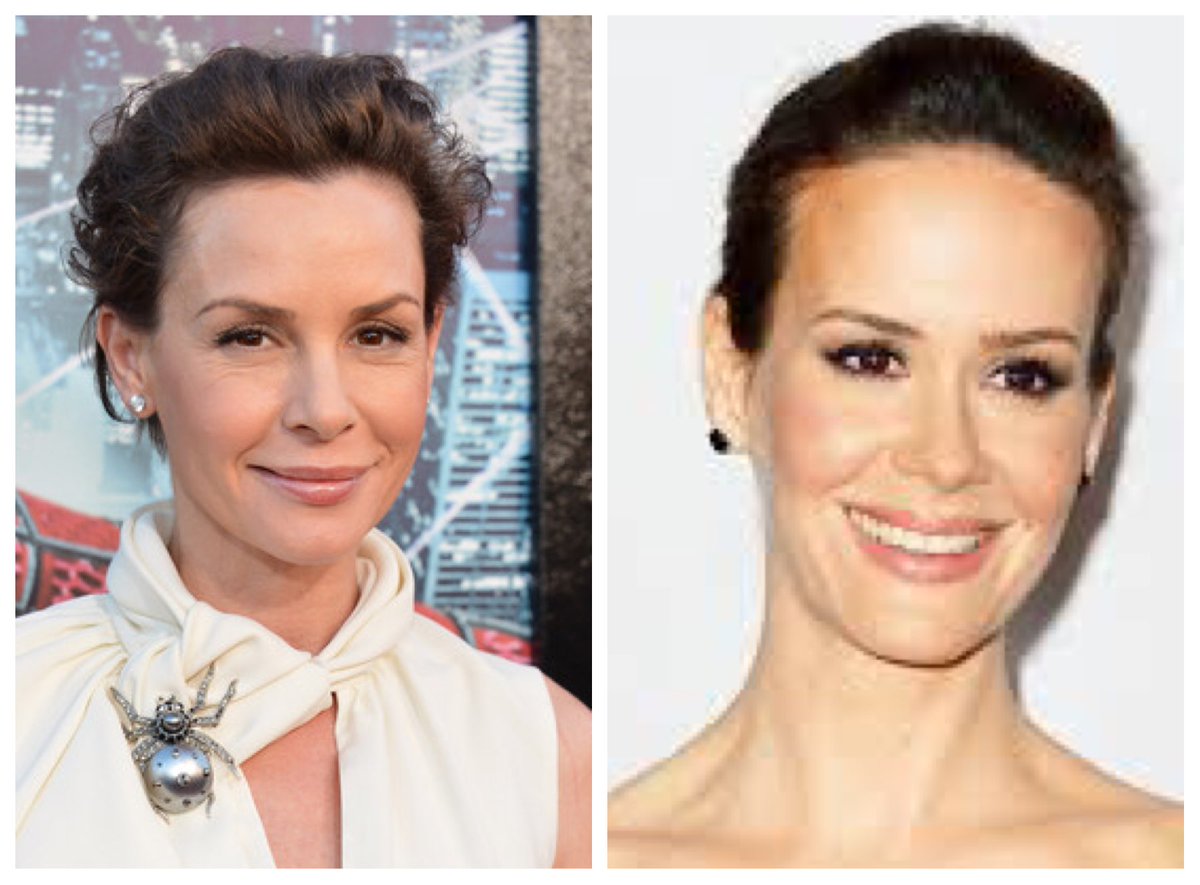 PeaceLoveRay's tweet photo. I'm 90% sure @MsSarahPaulson and @EmbethDavidtz are the EXACT same person or they were in a like Bette and Dot like situation... #WeGotGot https://t.co/BF3REHc7pT