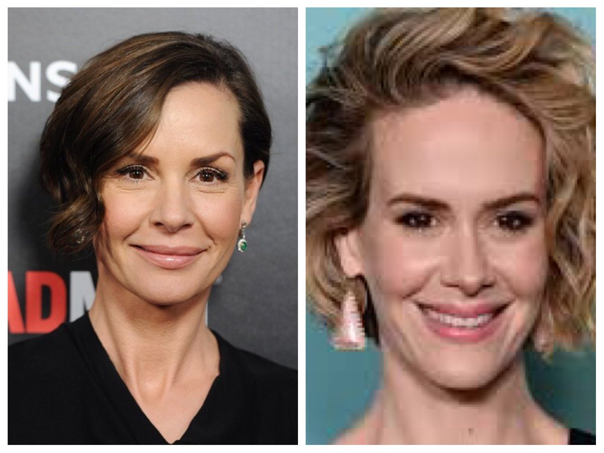 PeaceLoveRay's tweet photo. I'm 90% sure @MsSarahPaulson and @EmbethDavidtz are the EXACT same person or they were in a like Bette and Dot like situation... #WeGotGot https://t.co/BF3REHc7pT