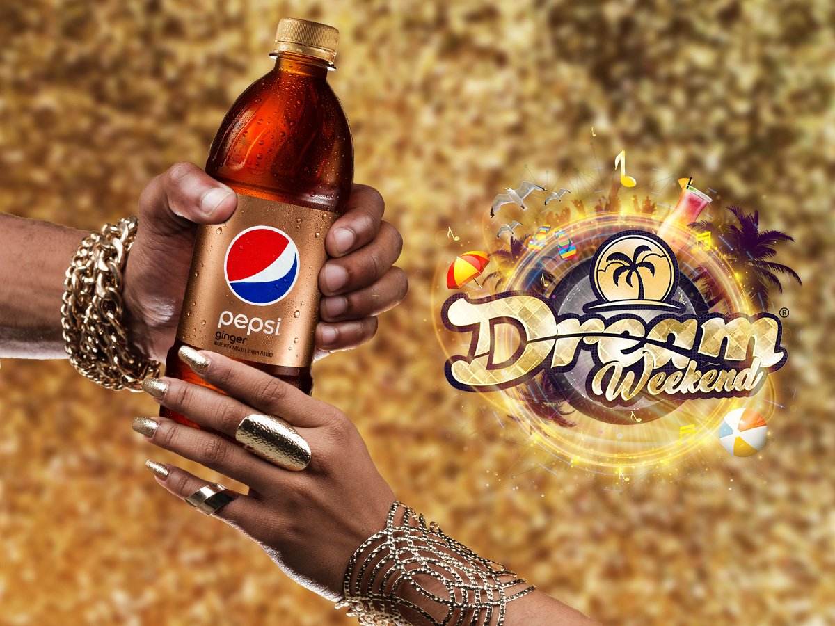 pepsijamaica's tweet photo. Win passes for Dream Weekend! Visit our Instagram page and participate. Best of luck! #GetGingered #PepsiGinger #TastePureGold https://t.co/wbsH9rCow2