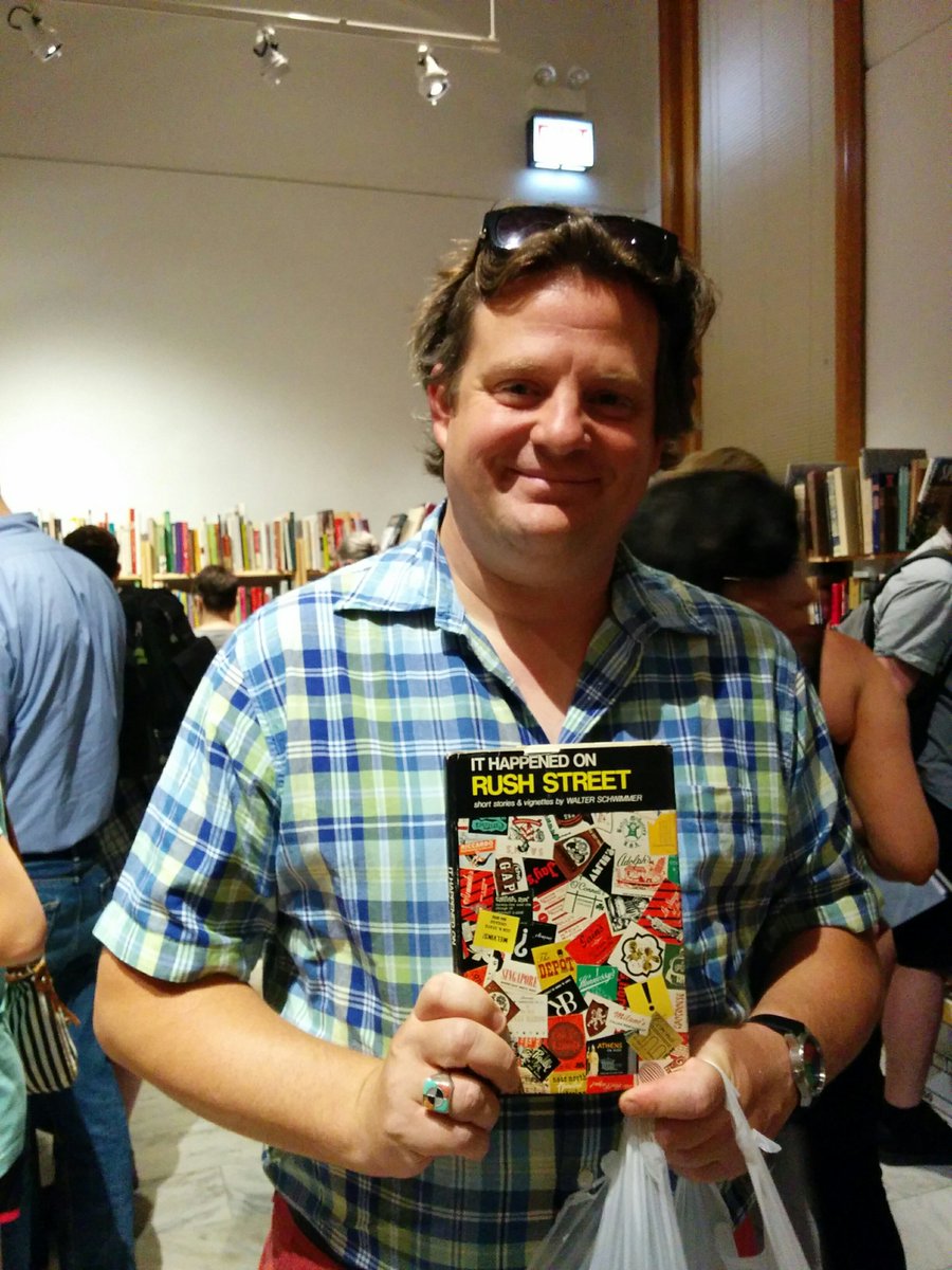 NewberryLibrary's tweet photo. Spotted @theurbanologist browsing the Chicago section with a signed copy of "It Happened on Rush Street"! #bookfairfinds #nlbf17 https://t.co/tRELzA65u6