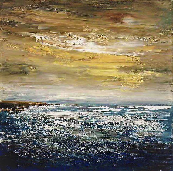 パレットナイフによる海の風景画