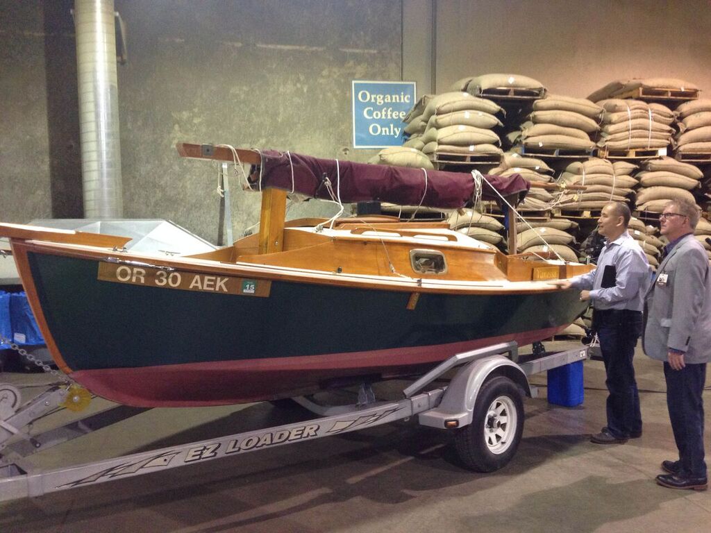 longbottom1981's tweet image. #TBT that time we raffled off a #boat, hand built by Michael Baccelleri, in support of The Coffee Trust and #coffee #farmers at origin!