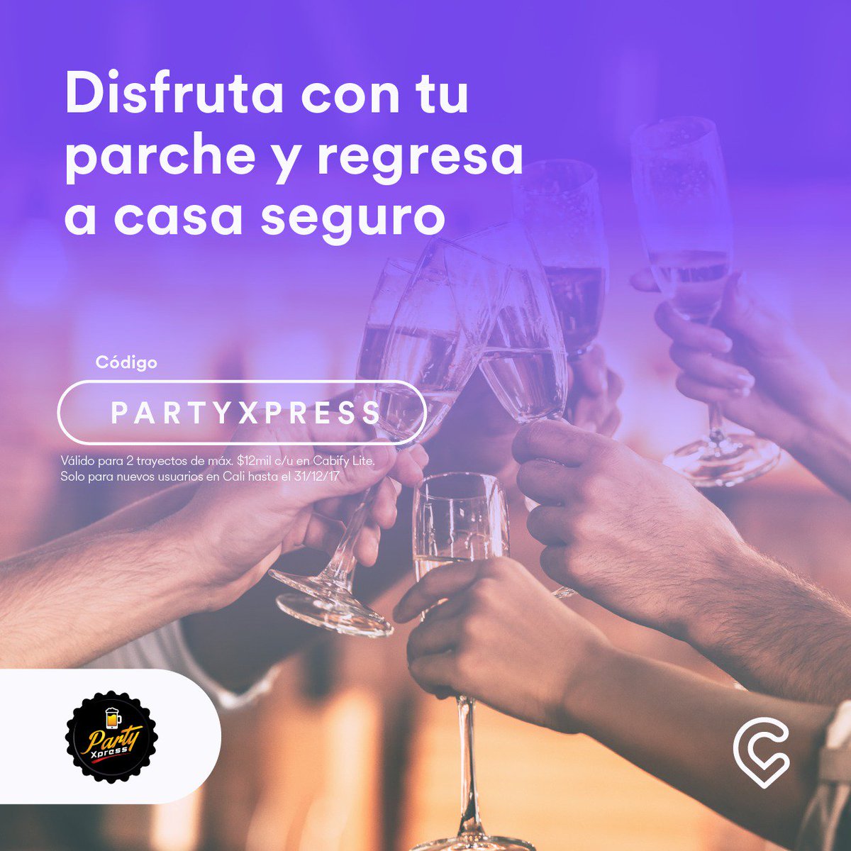InPartyXpress's tweet photo. Por ser del parche recibe un regalo
Descarga #Cabify y te obsequiamos $12.000 x 2 ingresando código: PARTYXPRESS 
#QueLaFiestaNoPare #calico https://t.co/sFI94dUTfA