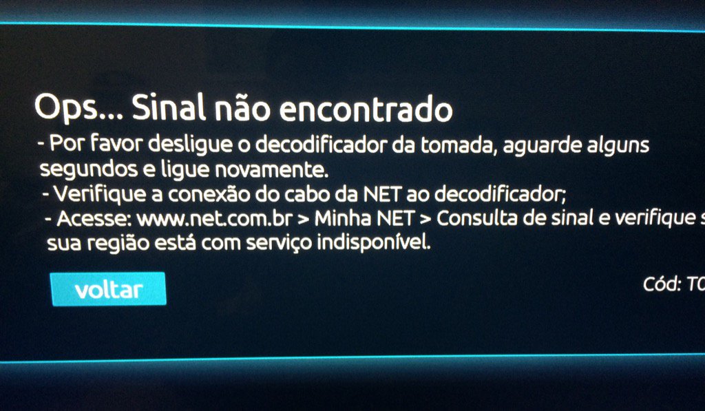 gilmetodista's tweet image. Alguém encontrou o sinal da @netcombo? #netcombo #nettv . Já perdi as contas de quantas vezes preciso reiniciar, etc