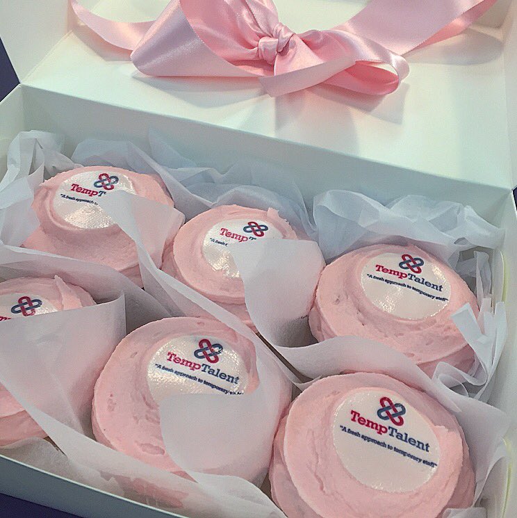 temp_talent's tweet photo. What a great start to Friday! #temptalent #tempstaff #cupcakes #mylittlecupcake #officelife #officetreats #pink #friyay https://t.co/M6JofKGPin
