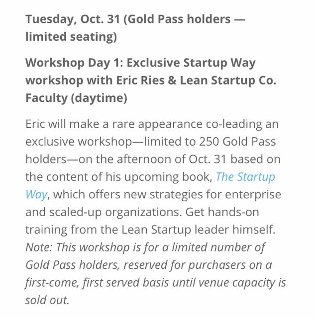 leanstartup's tweet photo. Big news: @ericries is leading a workshop during #leanstartupweek. Register before July 31 to save with Summer Sale! https://t.co/Hr84OYukaC https://t.co/rbaPeEJoAL