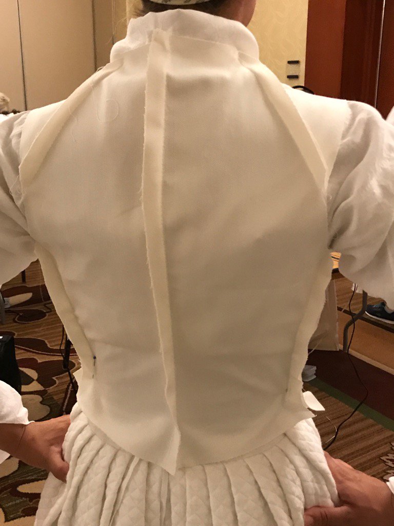 dressedntime's tweet photo. A fun first class at #CostumeCollege2017 fitting an 18th c riding habit. Can't wait to make it up when I get home! https://t.co/HDyjhQQkFb