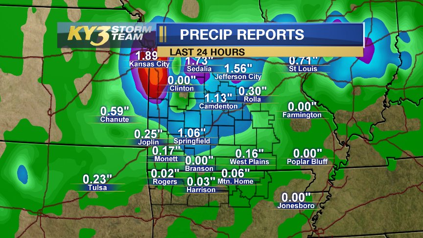 RonHearstKY3's tweet photo. How much #rainfall did you pick up today? #MOwx #ARwx #rain https://t.co/rNtyapZpE8