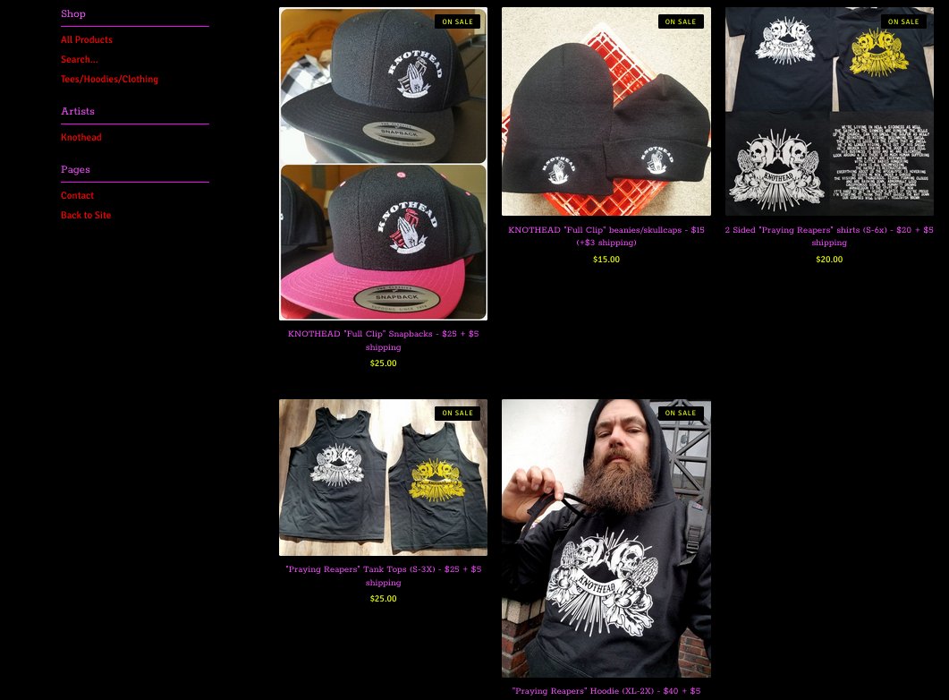 Only 3 hoodies left in the webstore @ knotheadmusic.bigcartel.com - One 2x, two XL's