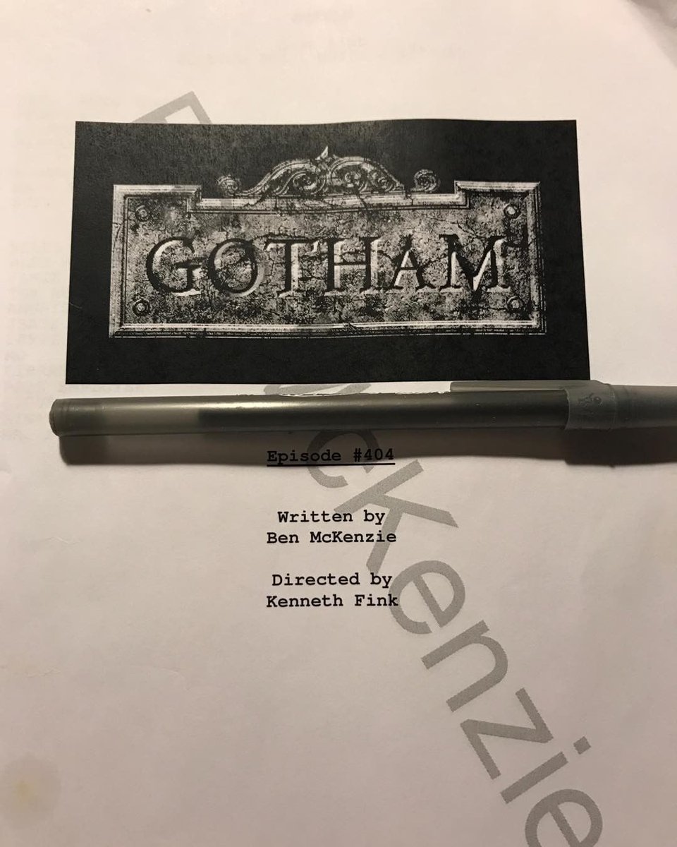 Gotham's tweet photo. RETWEET to congratulate @ben_mckenzie and his twisted mind on his first #Gotham script! https://t.co/TIbNOwhyye