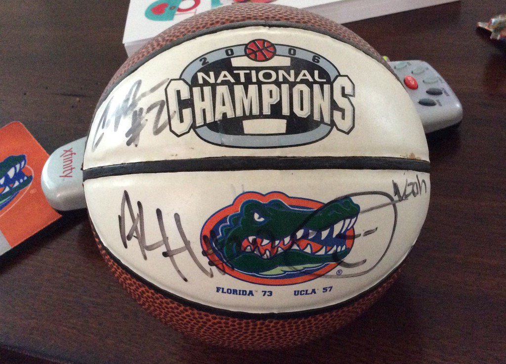 ktharris's tweet photo. Watching #RepeatAfterUs on #SECNTakeover ; I have to share this! Noah, Horford &amp; Brewer autographs! Great memory! https://t.co/sNvHCI6JBr