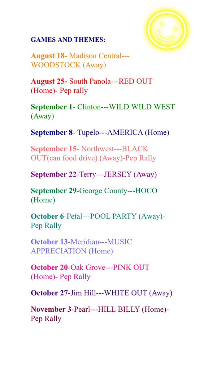 bhsstudentdogs's tweet photo. Here is the football schedule and student section themes. contact @Sarahgr14 or @reaganldavis with any questions https://t.co/ktS9QuwPuJ