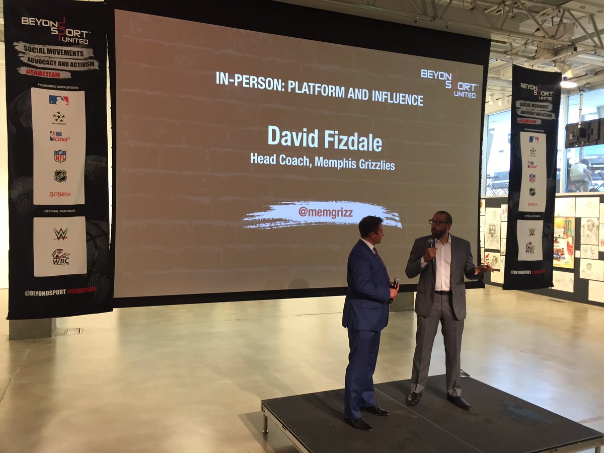 nbacares's tweet photo. "You're missing the point of your day job if you're not using it for greater good!" -@memgrizz Coach Fizdale at @BeyondSport! #SameTeam https://t.co/lszMpVZHns