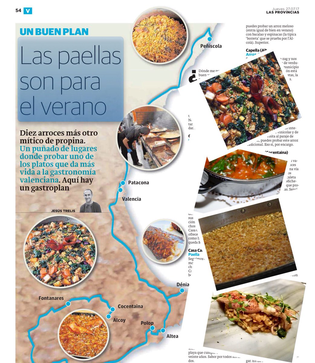 JesusTrelis's tweet photo. Hoy os he traído un particular ruta de arroces en @lasprovincias #papel. 🤗 Pronto, el #gastroplan en el blog. Historias @ConDelantal 😎 https://t.co/0sBUfO1rZ2