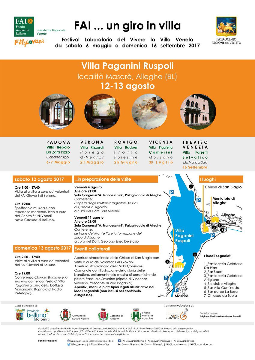 FAI_Veneto's tweet photo. Il 12-13 Agosto #FaiUnGiroInVilla con il #FaiGiovaniBelluno sul lago di #Alleghe - Villa Paganini Ruspoli 

https://t.co/B3Z1uwLVfr https://t.co/i6dUYpqgwF