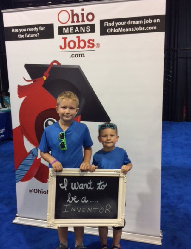 Our <a href="/OhioMeansJobs/">OhioMeansJobs</a> K-12 chalkboard is back at the <a href="/OhioStateFair/">Ohio State Fair</a>! Check out Ian and Luke.