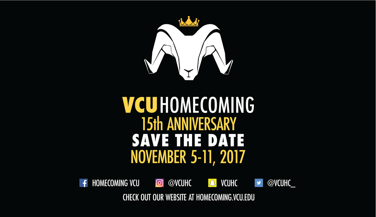 VCUHC_'s tweet photo. Did you miss us? Only 100 days until VCU Homecoming: The 15th Anniversary! Don't miss out November 5-11! https://t.co/L5huEQUON5
