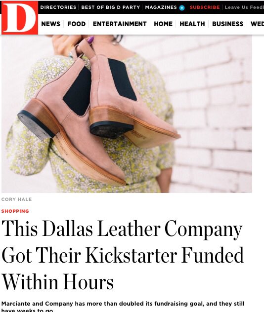 Matt_Marciante's tweet photo. @joannagaines check us out in @DMagazine! @jacmarciante and I would love to send you some shoes to see what you think! 

➡️@MarcianteAndCo https://t.co/O0ChmQecNa