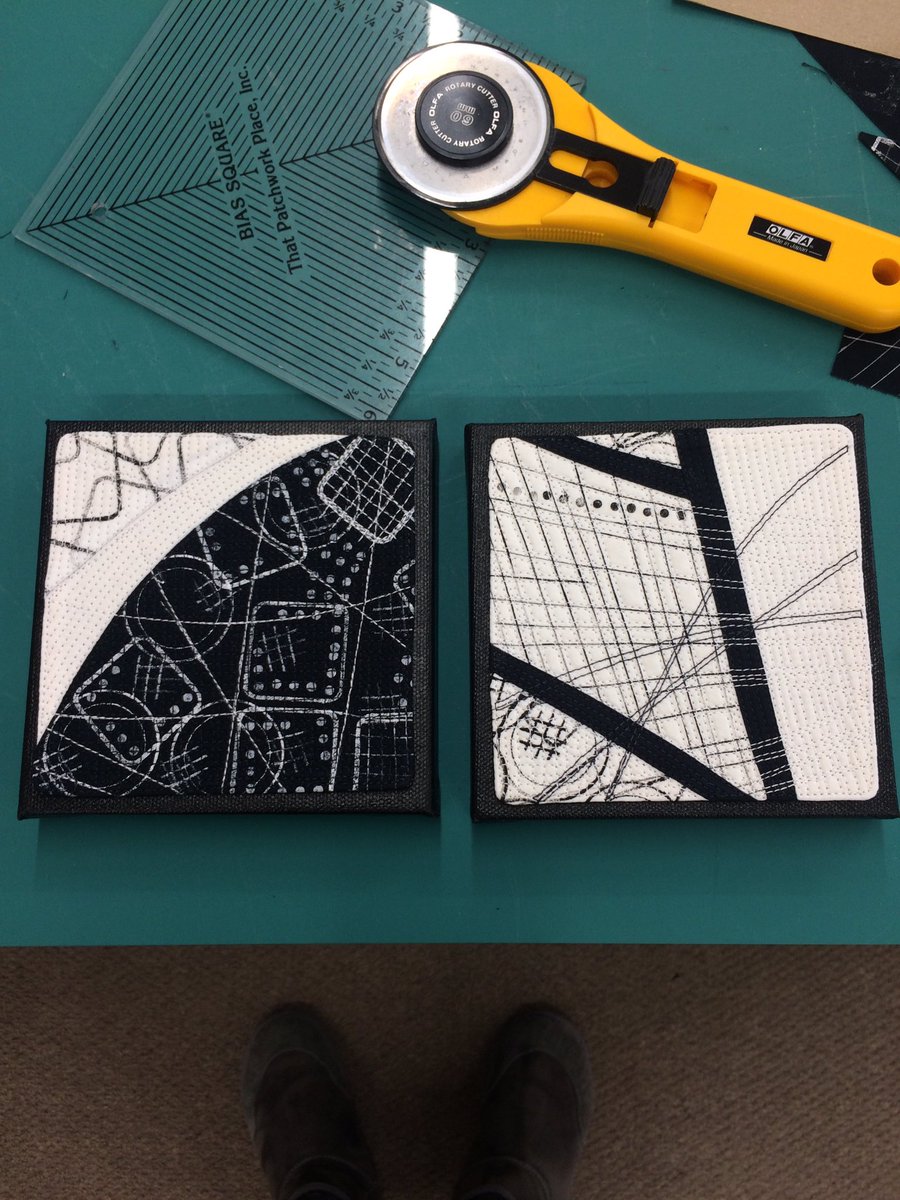lisacall's tweet photo. Days 67 and 68 #100daysproroject #100daysnz #100daysofmarkmaking #thread #fabric #texture #blackandwhite https://t.co/X8fn2eFTe8