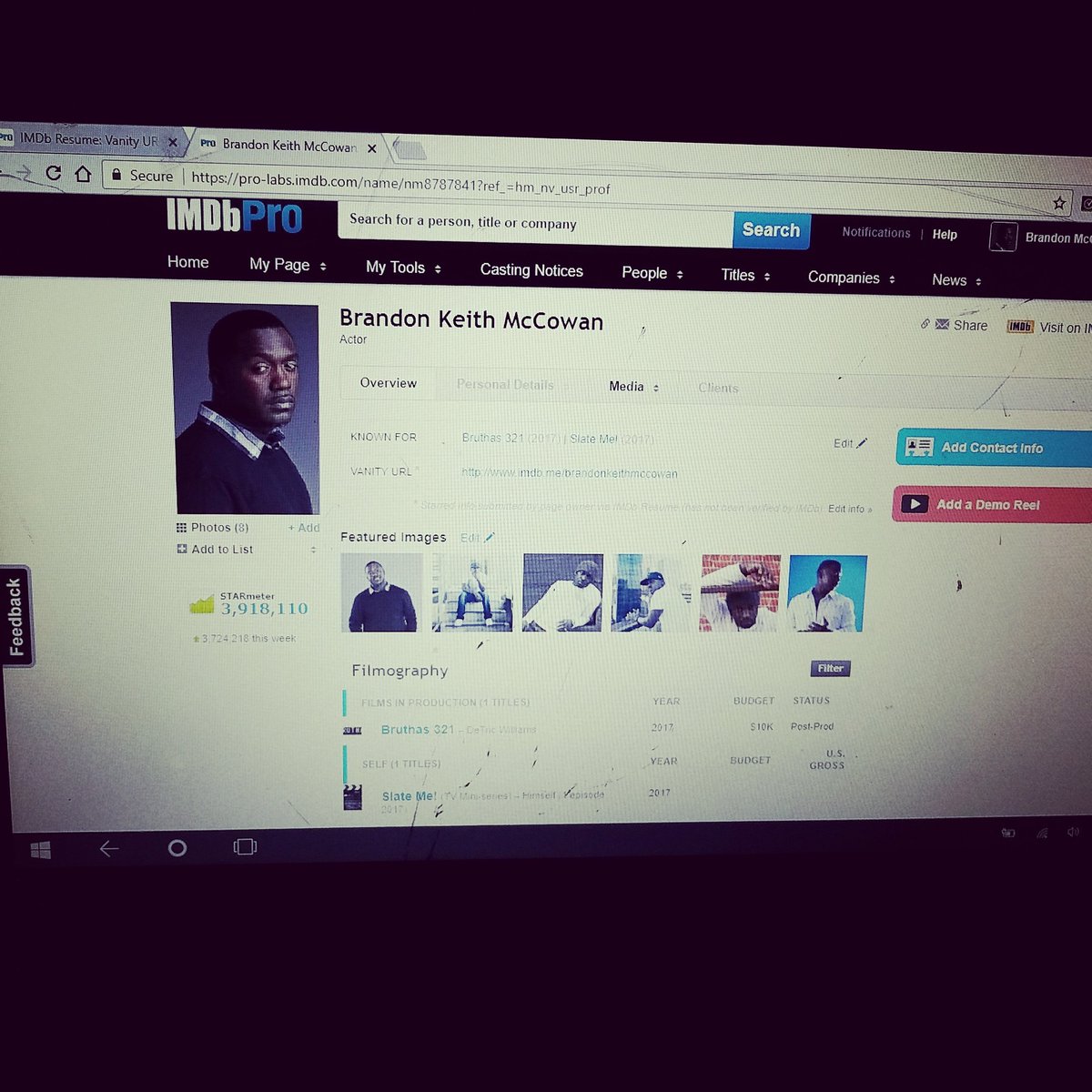 brandon_keith84's tweet photo. IMDb official. Grind time. 
#BrandonKeithMcCowan #BrandonKeith #singer #songwriter #actor #films #movie #TV #IntimateAlbum #Bruthas321 https://t.co/OAUM7fa9sh