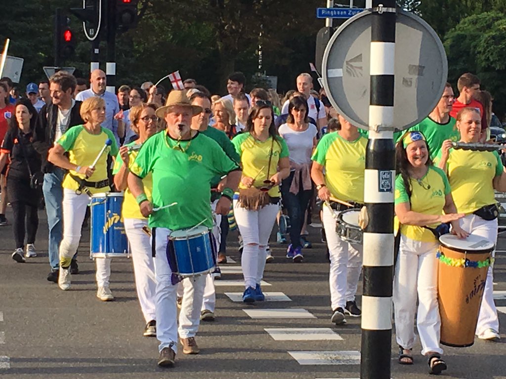 robinHEG's tweet photo. That is the most fun I've ever had walking/cycling to a match! The Fan Walk #Tilburg #HatsOff #ActiveMatchApp @UEFAWomensEURO @healthystadia https://t.co/pLC64fGGnN
