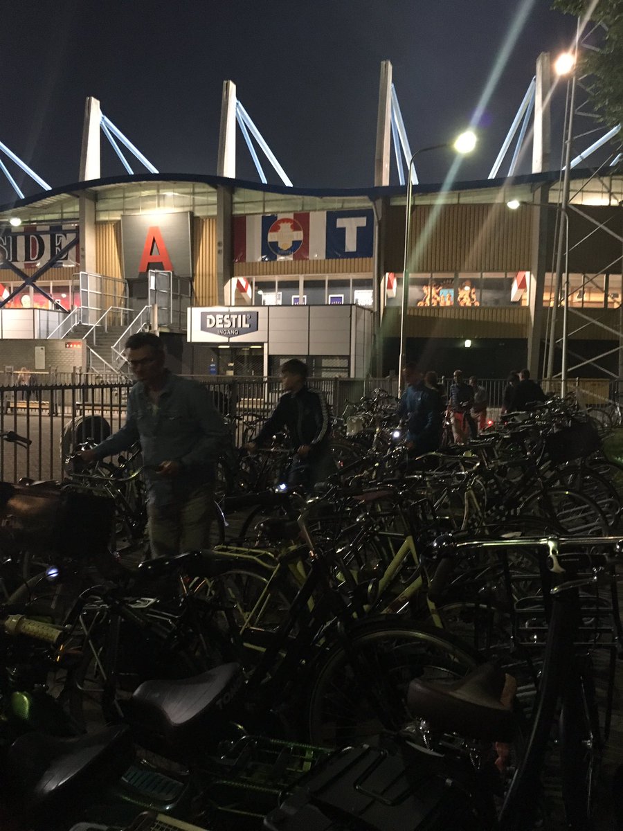 robinHEG's tweet photo. Can you imagine this scene after a footie match in the UK? 3,335 of us at Tilburg tonight for #ENGPOR and a fair few cycled #ActiveMatchApp https://t.co/e0fH0JrXhY