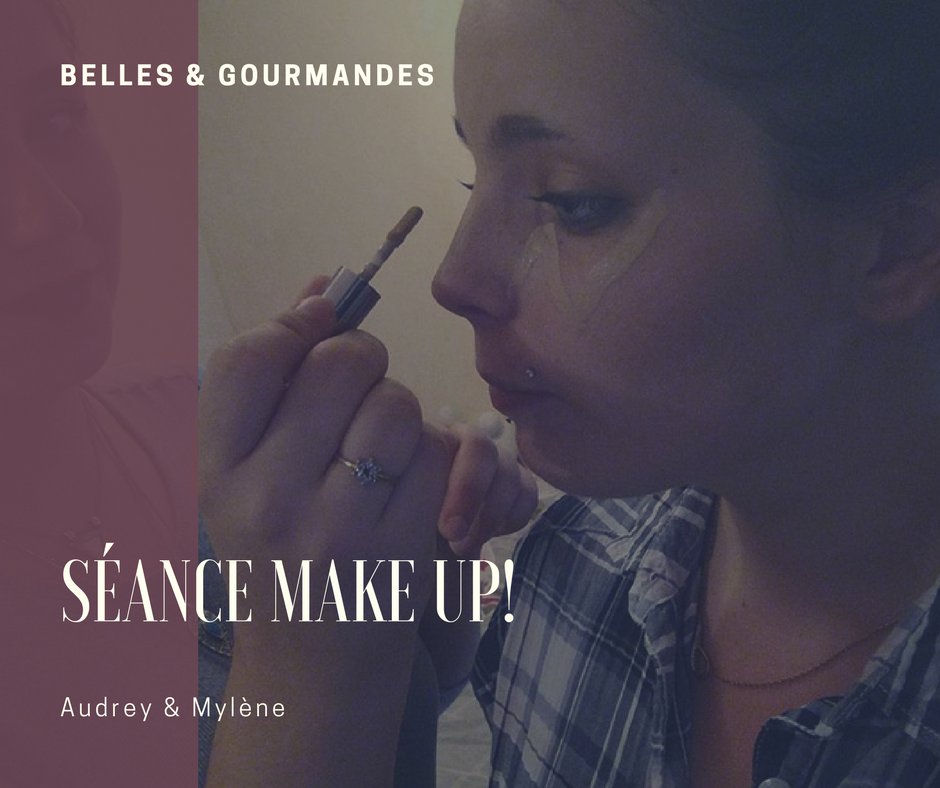 Aujourd'hui je me suis éclaté sur la tête de Mylène avant qu'on sorte faire des soldes #Audrey #Makeup #fun