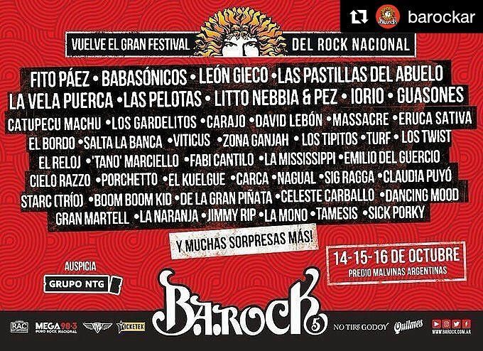 TicketekAr's tweet photo. Acá están, estos son 🤘🏼😎#vuelveelbarock #espiritubarock #separtedelahistoria 🎫 Preventa de abonos por @ticketekar https://t.co/HuL2HwjjzL https://t.co/E11hFfpI5y