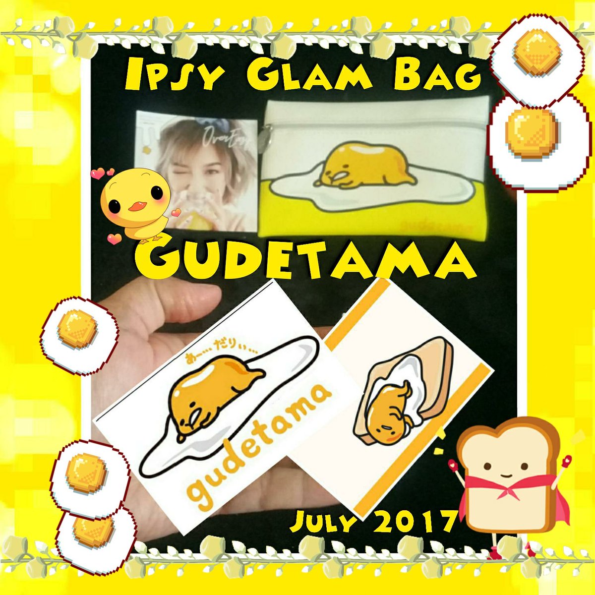 ShellyUnboxings's tweet photo. Ipsy Gudetama Glam Bag
July 2017
@ipsy #ipsy #ipsyglam #ipsyglambag
#Ipsyglambagjuly2017 #ipsyovereasy #gudetama #sanrio #julyglambag https://t.co/taBRGMi9en