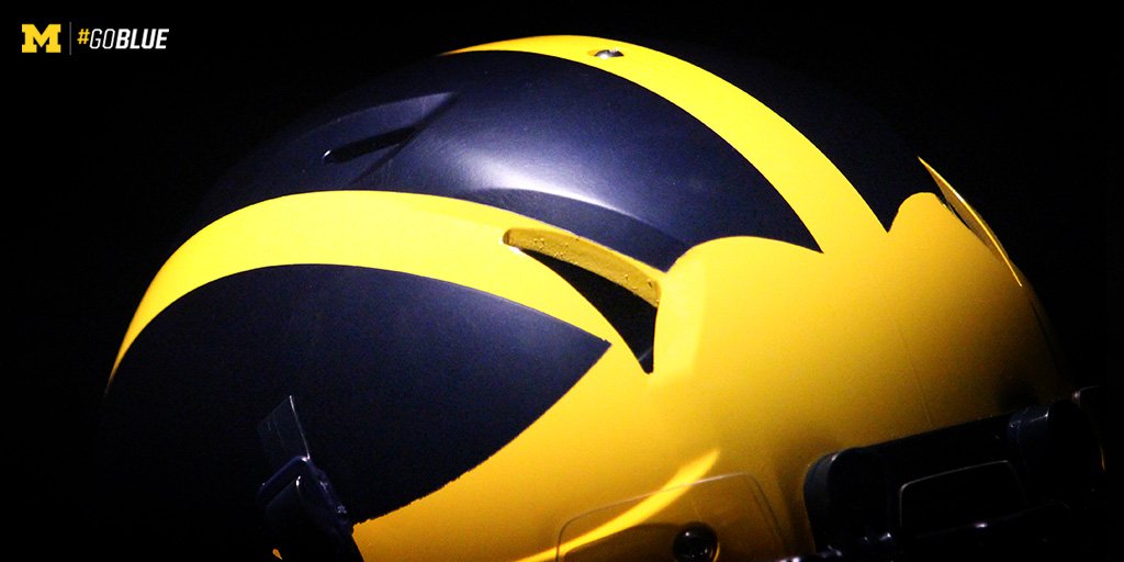 UMichAthletics's tweet photo. The Winged Helmet. 

#GoBlue 〽️🏈 https://t.co/YbZm14iZrL