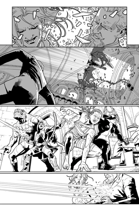 One of my favorite pages from Injustice 2 so far (chapter #14). It took me forever to ink, though... Pencils by Bruno Redondo. 