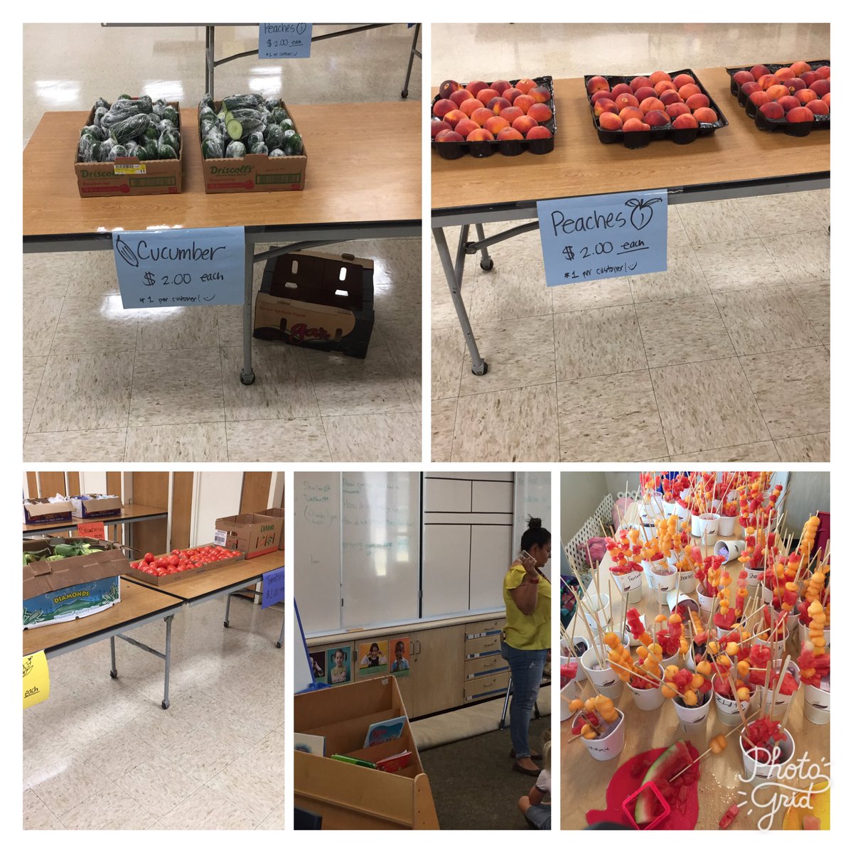 anniesmurphy's tweet photo. Campbellcare Summer Camp event. Farmer's market, edible arrangement making, and making homemade butter. Farm to Fridge #cusdextensions https://t.co/UVp9QPQmdL